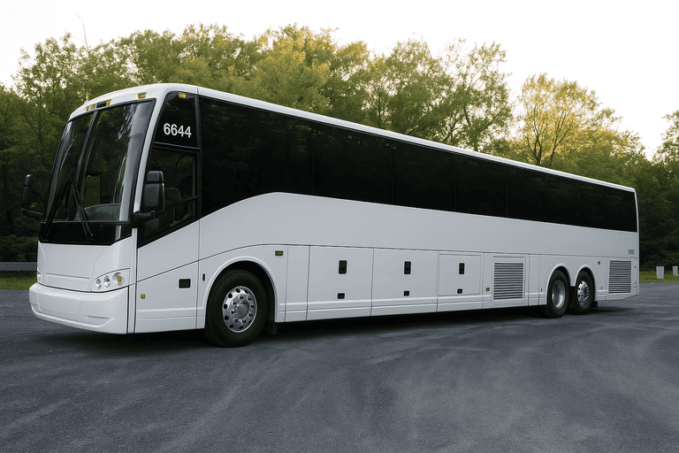 exterior of Charter Bus Rental Schenectady coach bus